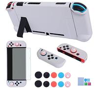 Funda acoplable para Nintendo Switch - COMCOOL 3 en 1 funda protectora para Nintendo Switch y controlador Joy-Con con protector de pantalla y puños de pulgar, piedra