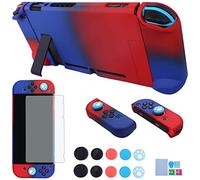 Funda acoplable para Nintendo Switch - COMCOOL 3 en 1 funda protectora para Nintendo Switch y controlador Joy-Con con protector de pantalla, color rojo y azul