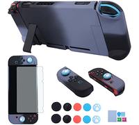 Funda acoplable para Nintendo Switch - COMCOOL 3 en 1 funda protectora para Nintendo Switch y controlador Joy-Con con protector de pantalla, color negro