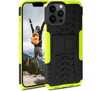 Funda acorazada ONEFLOW compatible con el Apple iPhone 13 Pro Max. Funda rígida para exterior a prueba de golpes, con soporte, cámara y protector de pantalla, Lime - Verde