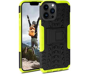 Funda acorazada ONEFLOW compatible con el Apple iPhone 13 Pro Max. Funda rígida para exterior a prueba de golpes, con soporte, cámara y protector de pantalla, Lime - Verde
