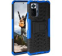 Funda acorazada ONEFLOW compatible con el Xiaomi Redmi Note 10 Pro. Funda rígida para exterior a prueba de golpes, con soporte, cámara y protector de pantalla, Horizon - Azul
