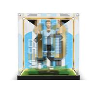 Funda acrílica compatible con Lego Lionel Messi - Soccer Legend 43015, luces LED alimentadas por USB, resistente al polvo, transparente, HD, caja de visualización trasera (no incluye el modelo)