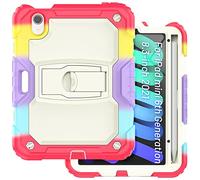 Funda Adecuada para iPad Mini de 6ª generación de 8.3 Pulgadas 2021 con Soporte Plegable Invisible, Funda Protectora Resistente a Prueba de Golpes con Soporte para lápices, Rojo Camuflaje