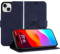 Funda adecuada para iPhone 15 Funda con Portatarjetas - Premium Bookcase - Azul