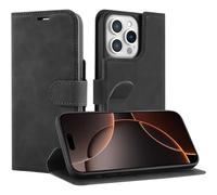 Funda adecuada para iPhone 16 Pro Max Funda con Portatarjetas - Premium Bookcase - Negro