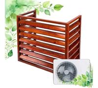 Funda Aire Acondicionado Exterior Rejilla Sin Cub Text Madera L110×W60×H80(2~3P) Privacidad - Dnowegas Cubierta Aluminio Sin Deformación Protección Contra Robos Viento Granizo Decoración Moderna