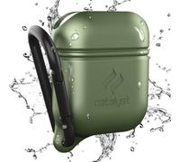 Funda AirPods 2 & 1 Case Protective Carga Inalámbrica Compatible, Impermeable, Mosquetón, Sellado de Silicona Grado Militar, Accesorios AirPods, Waterproof AirPods Case by Catalyst - Verde