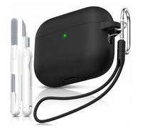 Funda AirPods 4 con Kit Limpieza, Cubierta Protectora Silicona Suave con Mosquetón & Correa, Antigolpes Antirayones, LED Visible, Admite Carga Inalámbrica, Accesorios para AirPods 4