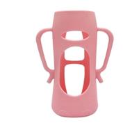 Funda aislante para biberón de vidrio con mango de silicona que evita roturas