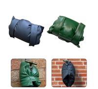 Funda aislante para grifo de exterior para protección contra heladas, construcción de cuero y algodón con hebilla de nailon, 26 x 18 cm, cubierta anticongelante negro/verde para grifos de jardín