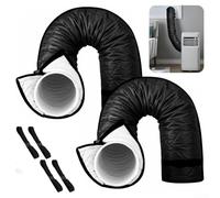 Funda aislante portátil para manguera de CA con hebillas mejoradas, cubierta térmica acolchada para rejillas de ventilación de escape de 5 a 5.9 pulgadas, kit de ventilación de CA de 59 pulgadas de