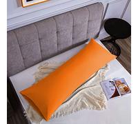 Funda Almohada 100% Algodón 45x150 cm 1 PCS, Juego de 1 Funda Almohada de Suave Puro Algodón, Sin Cremallera Cepillada con Cierre de sobre Naranja
