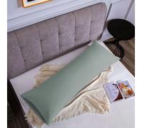 Funda Almohada 100% Algodón 45x150 cm 1 PCS, Juego de 1 Funda Almohada de Suave Puro Algodón, Sin Cremallera Cepillada con Cierre de sobre TórtolaAgua Verde