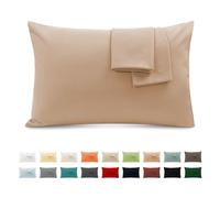 Funda Almohada 100% Algodón 50x80 cm 2 PCS, Juego de 2 Funda Almohada de Suave Puro Algodón, Sin Cremallera Cepillada con Cierre de sobre TórtolaRosa Claro