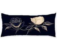 Funda Almohada 135 Flor Funda Cojin Beige Protector Almohada, Fundas Cojines Cama Decorativos Lino Fundas Cojin Embarazada Larga Cojines, para Dormir Lado Soporte Hombros Cuello Embarazo Apoyo P-826
