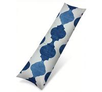 Funda Almohada 150 cm Azul Funda Cojin 50 x 150 cm, Fundas Cojines Mandala Lino Suave Mejorar la Calidad del Sueño, con Cremallera Invisible Protector Almohada, Decoración del Hogar para Sofá T-2969