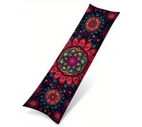 Funda Almohada 150 cm Rojo Funda Cojin 50 x 150 cm, Fundas Almohadas Mandala Cojines Cama Terciopelo Mejorar la Calidad del Sueño, con Cremallera Invisible, Decoración del Hogar para Sofá Cama T-3294