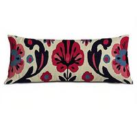 Funda Almohada 150 cm Rojo Funda Cojin 50x150 cm, Fundas Cojines Flor Cojines Cama Terciopelo Suave Mejorar la Calidad del Sueño, Doble Cara Impresión Cremallera Invisible, Regalo Mujer B-5318