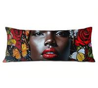 Funda Almohada 180 cm África Funda Cojin 60x180 cm, Fundas Cojines Chica Cojines Cama Lino Suave Mejorar la Calidad del Sueño, con Cremallera Invisible, Decoración del Hogar para Sofá Cama R-5467