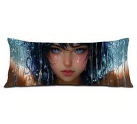 Funda Almohada 180 cm Dibujos animados Funda Cojin 60x180 cm, Fundas Cojines Chica Cojines Cama Lino Suave Mejorar la Calidad del Sueño, con Cremallera Invisible, Mujer Regalos Navideño R-3124