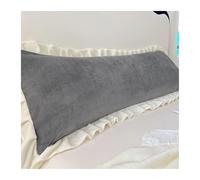 Funda Almohada 1Pcs Soft Flannel Long Pillow Case Large Size Comfortable Lover Sleeping Pillow Cover 120/150/180cm Bedding Body Lace Pillowcase(Grey,120x48cm(No Pillow))