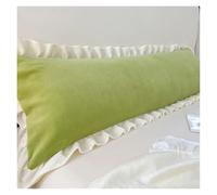 Funda Almohada 1Pcs Soft Flannel Long Pillow Case Large Size Comfortable Lover Sleeping Pillow Cover 120/150/180cm Bedding Body Lace Pillowcase(Green,180x48cm(No Pillow))