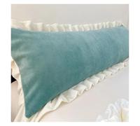 Funda Almohada 1Pcs Soft Flannel Long Pillow Case Large Size Comfortable Lover Sleeping Pillow Cover 120/150/180cm Bedding Body Lace Pillowcase(Blue,120x48cm(No Pillow))