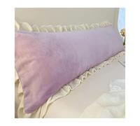 Funda Almohada 1Pcs Soft Flannel Long Pillow Case Large Size Comfortable Lover Sleeping Pillow Cover 120/150/180cm Bedding Body Lace Pillowcase(Purple,150x48cm(No Pillow))