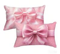 Funda Almohada 30 x 50 cm Pack 2, Rosa Funda Cojin con Cremallera Invisible, Impermeable Lino Pillow Case Arco Doble Cara Estampad Diseño para Sofa Habitacion Exterior Jardín, Regalos Mujeres T0-557