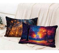 Funda Almohada 30X60, SueñO Funda Cojin Rectangular Pack 2, Fundas Almohadas Bosque Patrón Doble Cara, Lino Cojines Sofa con Cremallera Invisible para Decoración Otoño Home Cama, Regalo -lsy25012WT