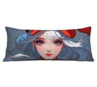 Funda Almohada 30x90 cm Dibujos Animados Fundas Almohada, Chica Lino Extra Suave y Lavable Transpirable Algodón Funda Cojin para Cama con Cremallera Invisible Decoración Hogar para Sofá Cama R-10149