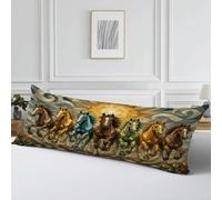 Funda Almohada 30x90 Terciopelo Animal Protector Almohada Embarazada,Cod804 | Cojines Caballo Diseño Impresión Doble Cara con Cremallera Invisible, Cojin Impermeable para Almohada Cama, Sofa y Jardin