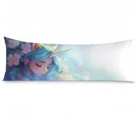 Funda Almohada 30x90cm Funda de Almohada 90 Cojines Unicornio, Chica Cojines Cama Lino Suave y Transpirable Doble Cara Impresión con Cremallera Invisible para Sofá Hogar Decor, Regalo Mujer, Model748