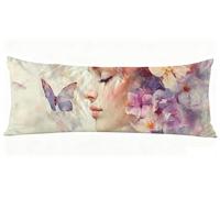 Funda Almohada 40 x 120 cm, Mariposa Fundas Cojines Mujer Fundas de Almohada Doble Cara Impresión, para Dormir de Lado Suave Lino Cojines Cama para Sofá Cama Sala Decoración Grandes Pillows J0-802