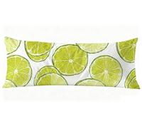Funda Almohada 40 x 120 cm, Verde Fundas Cojines Limón Fundas de Almohada Doble Cara Impresión, para Dormir de Lado Suave Lino Cojines Cama para Sofá Cama Sala Decoración Grandes Pillows J0-811