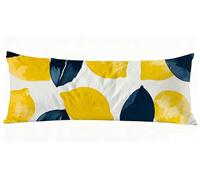 Funda Almohada 40 x 140 cm, Azul Marino Fundas Cojines Amarillo Fundas de Almohada Doble Cara Impresión, para Dormir de Lado Lavable Suave Lino Cojines Cama para Sofá Cama Sala Grandes Pillows J0-809
