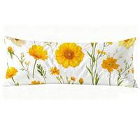 Funda Almohada 40 x 145 cm, Blanco Fundas Cojines Flor Fundas de Almohada Doble Cara Impresión, para Dormir de Lado Suave Lino Cojines Cama para Sofá Cama Sala Decoración Grandes Pillows J0-786