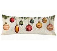 Funda Almohada 40 x 145 cm, Retro Fundas Cojines Navidad Fundas de Almohada Doble Cara Impresión, para Dormir de Lado Suave Lino Cojines Cama para Sofá Cama Sala Decoración Grandes Pillows J0-799