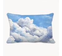 Funda Almohada 40 x 70 Funda Cojines Paisaje Lino Cojines Decoracion Impresión a Doble Cara, Protector Almohada con Cremallera Invisible, Cushion Covers para Sofá, Dormitorio, Hogar (Nube)2Y-557