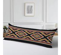 Funda Almohada 40x120 Terciopelo Retro Protector Almohada Embarazada,Cod882 | Cojines Tótem tribal Diseño Impresión Doble Cara con Cremallera Invisible, Cojin Impermeable para Almohada Cama Sofa y Jardin