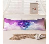 Funda Almohada 40x120cm Funda de Almohada 120, Cojines Sueño, León Cojines Cama Terciopelo Doble Cara Impresión, Súper Cómodo Cojin Embarazada con Cremallera para Sofá Hogar Decor, Regalo, Model1054