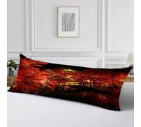 Funda Almohada 40x140 Terciopelo Otoño Protector Almohada Embarazada,Cod890 | Cojines Vista nocturna Impresión Doble Cara con Cremallera Invisible, Cojin Impermeable para Almohada Cama, Sofa y Jardin