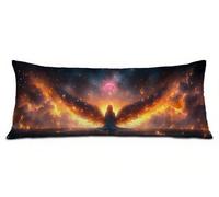 Funda Almohada 40x145 cm Chica Fundas Almohada, Ángel Terciopelo Extra Suave y Lavable Transpirable Algodón Funda Cojin para Cama con Cremallera Invisible Decoración del Hogar para Sofá Cama R-10058