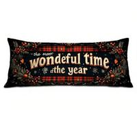 Funda Almohada 40x145 cm Navidad Fundas Almohada, Carta Terciopelo Extra Suave y Lavable Transpirable Algodón Funda Cojin para Cama con Cremallera Invisible Decoración del Hogar para Sofá Cama R-7407