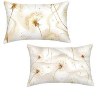 Funda Almohada 40x60 Juego de 2 Terciopelo, Diente de León,727 | Funda Cojines Exterior, beige Pillow Case Pillows for Bed 2 Pack, Decoracion Hogar, Decoracion Jardin Exterior