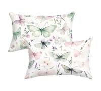 Funda Almohada 40x60 Rectangular Fundas Cojines Turquesa Fundas Almohadas Pack 2, Doble Cara Impresión Fundas Cojines Marrón Lino Funda de Almohada Decorativas para Salón Sofa Habitacion Patio p0q-432