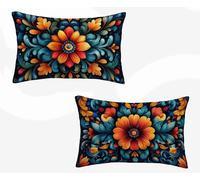 Funda Almohada 40x70, Amarillo Funda Cojin Rectangular Pack 2, Fundas Almohadas William Morris Patrón Doble Cara, Lino Cojines Sofa con Cremallera Invisible para Decoración Otoño Home -zjn2602I9