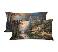 Funda Almohada 40x70cm Cabina Funda Cojin RíO Fundas Almohadas Pack 2 Suave Protector Almohada Cervicales y Cuello, Pack 2 Fundas Cojines para Cama Almohadas, para Decoracion al Aire Libre bz-885
