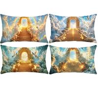 Funda Almohada 40x80cm, Rainbow Paradise Funda Cojin Rectangular Pack 4, Fundas Almohadas Patrón Doble Cara, Terciopelo Cojines Sofa con Cremallera Invisible para Decoración Home Cama, Regalo s56